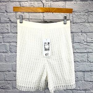 Escada White Teeza Lined Textured Shorts